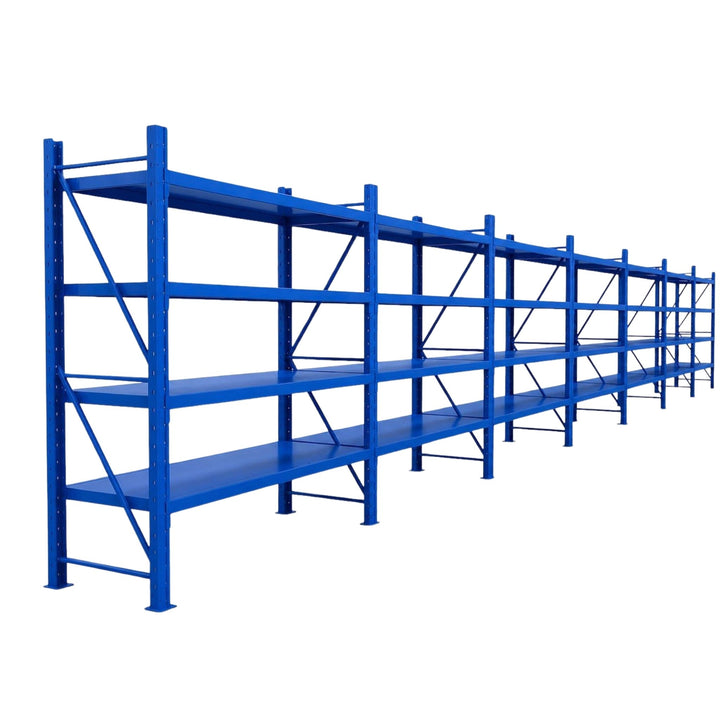 InhandKraft® Schwerlastregal-Set 14 lfm - 200 kg Fachlast - Blau