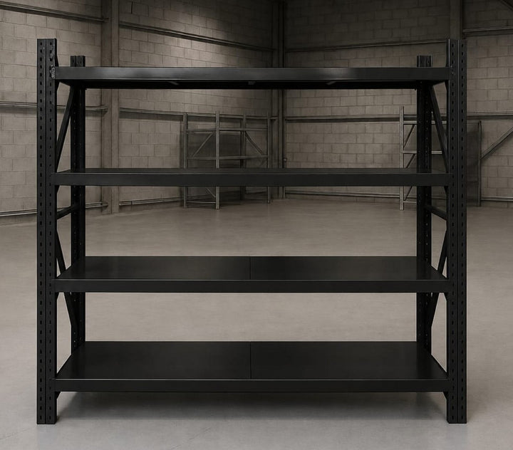 InhandKraft® Schwerlastregal - 200 kg Fachlast - Schwarz - Verschiedene Größen