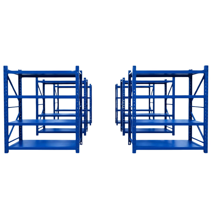 InhandKraft® Schwerlastregal-Set 12 lfm - 200 kg Fachlast - Blau
