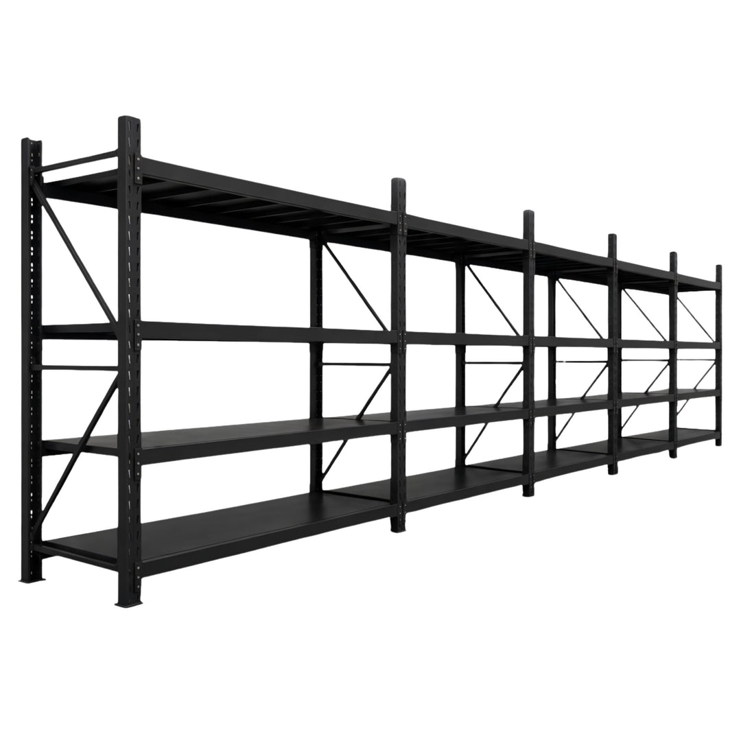 InhandKraft® Schwerlastregal-Set 10 lfm - 200 kg Fachlast - Schwarz
