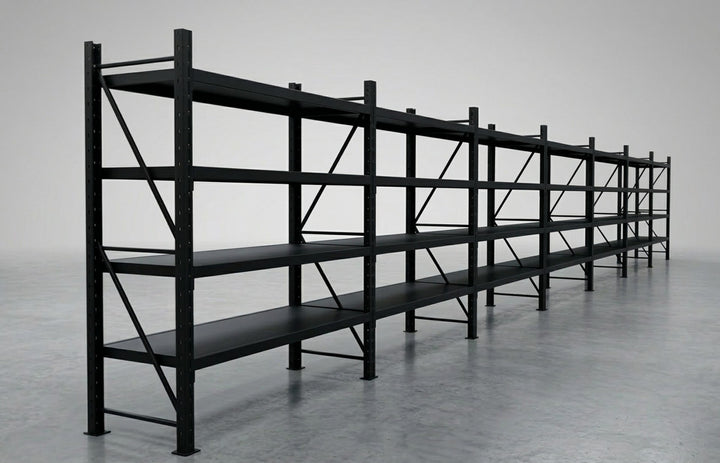 InhandKraft® Schwerlastregal-Set 14 lfm - 200 kg Fachlast - Schwarz