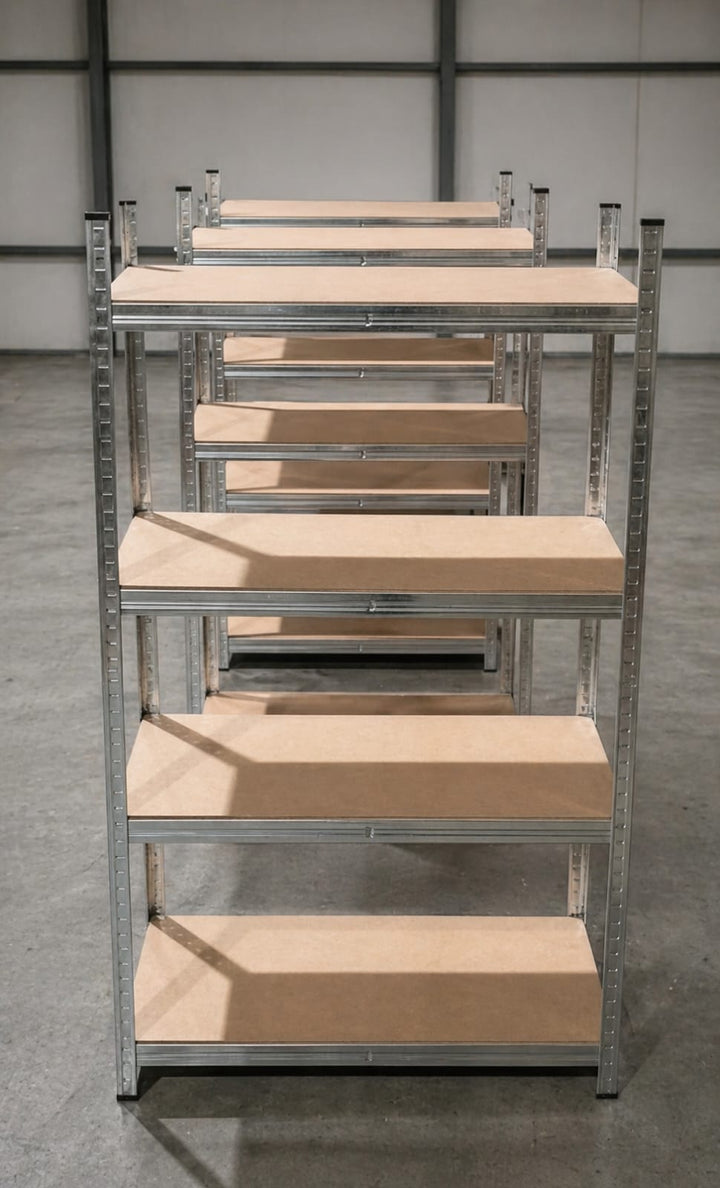 InhandKraft® Schwerlastregal mit MDF–Einlagen - 160x90x50 - 400 kg Gesamtlast