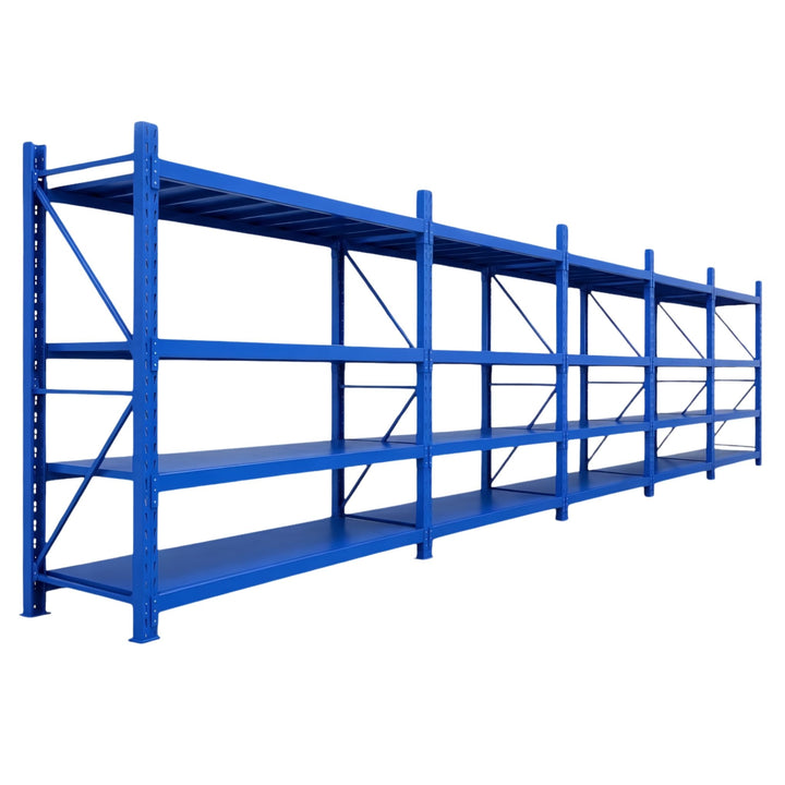 InhandKraft® Schwerlastregal-Set 10 lfm - 200 kg Fachlast - Blau