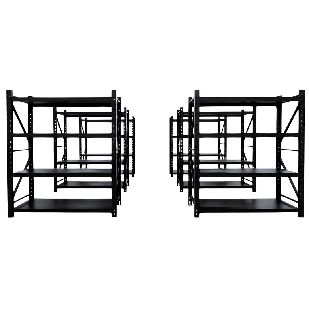InhandKraft® Schwerlastregal-Set 12 lfm - 200 kg Fachlast - Schwarz
