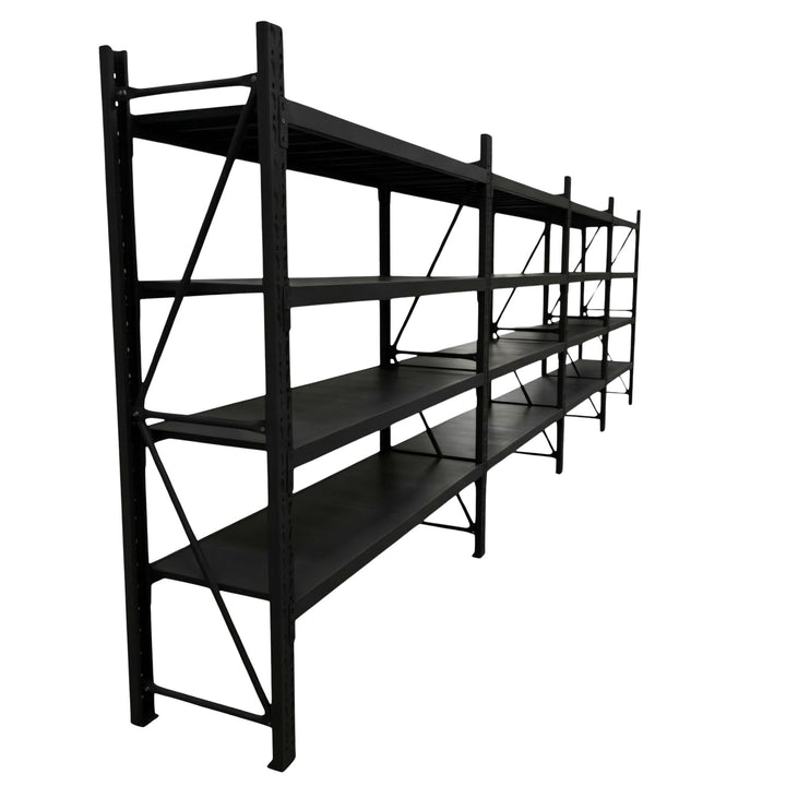 InhandKraft® Schwerlastregal-Set 8 lfm - 200 kg Fachlast - Schwarz