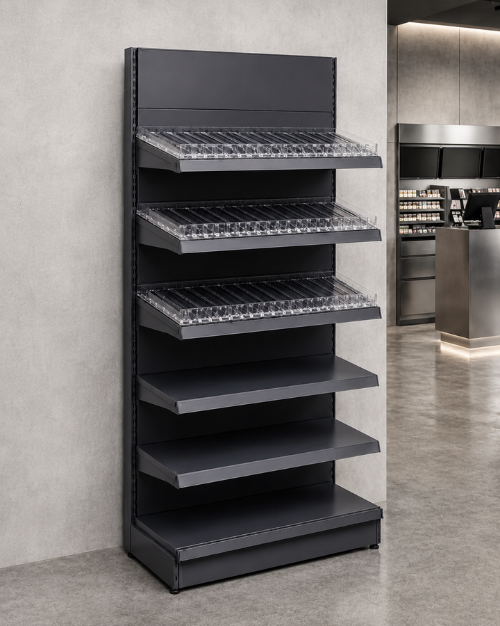 InhandKraft® Zigarettenregal für Kiosk &amp; Laden - Modul 90 cm - Anthrazit