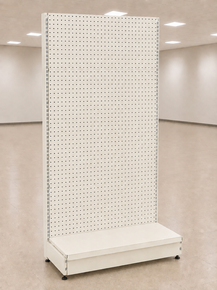 InhandKraft® Lochwandregal für Kiosk &amp; Laden - Modul 95 cm  - Cremeweiß