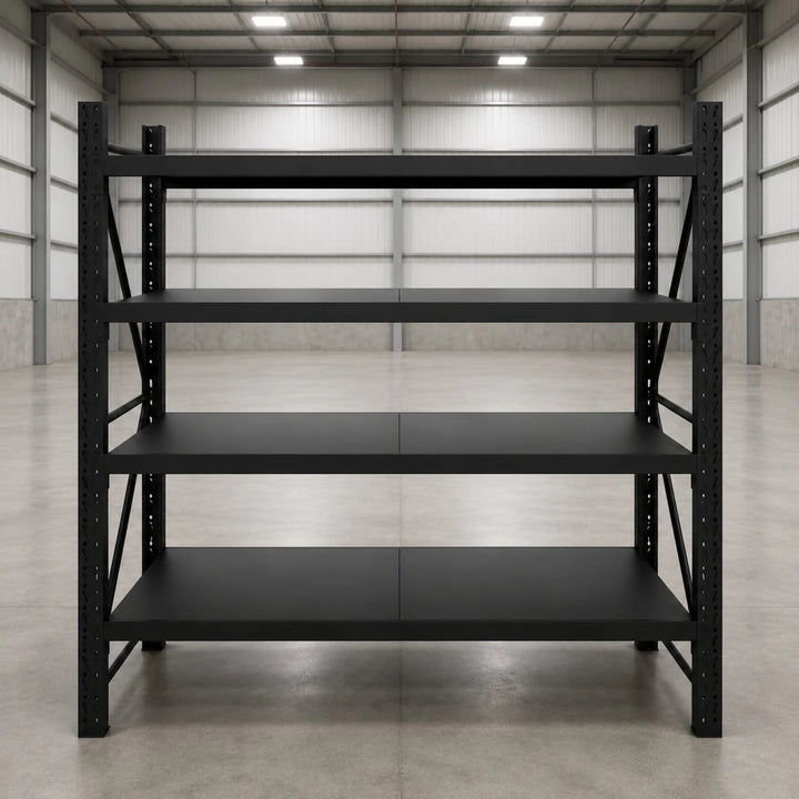 InhandKraft® Schwerlastregal – 100 kg Fachlast – Schwarz – Verschiedene Größen