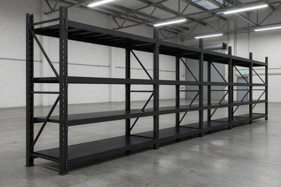InhandKraft® Schwerlastregal-Set 10 lfm - 200 kg Fachlast - Schwarz