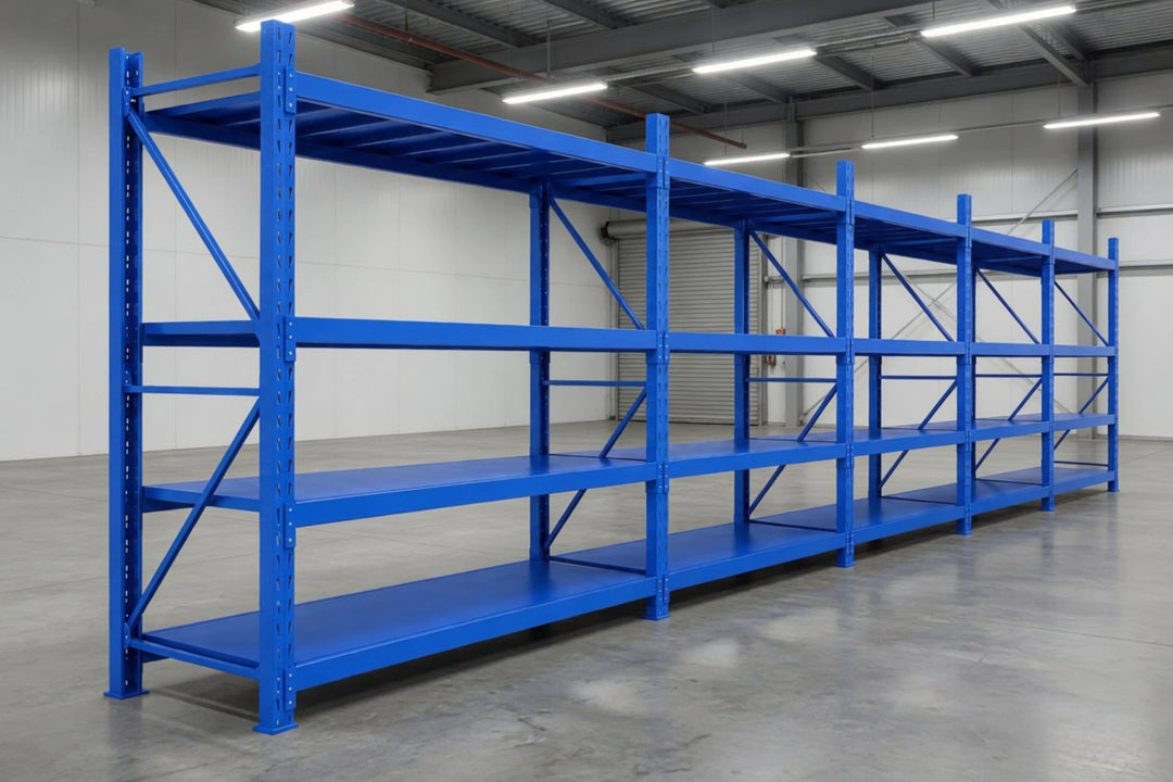 InhandKraft® Schwerlastregal-Set 10 lfm - 200 kg Fachlast - Blau