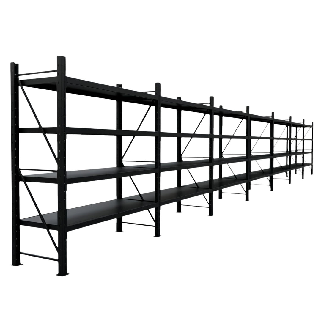 InhandKraft® Schwerlastregal-Set 14 lfm - 200 kg Fachlast - Schwarz