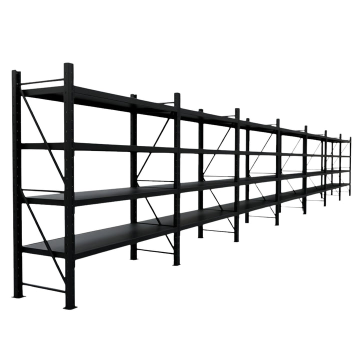 InhandKraft® Schwerlastregal-Set 14 lfm - 200 kg Fachlast - Schwarz