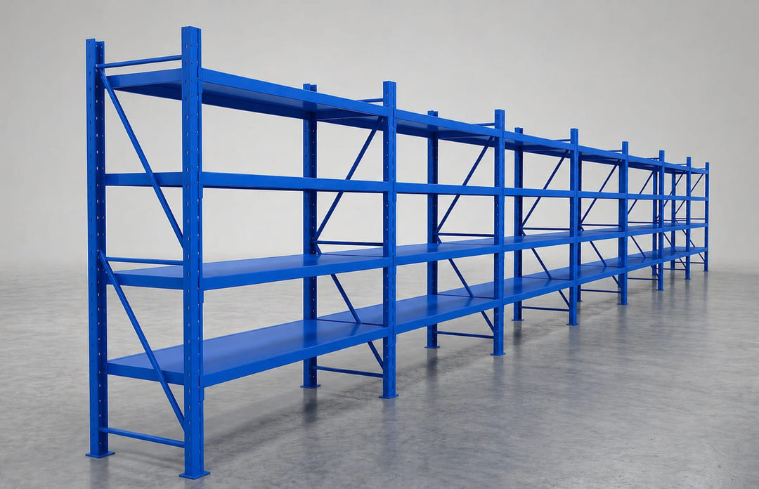 InhandKraft® Schwerlastregal-Set 14 lfm - 200 kg Fachlast - Blau