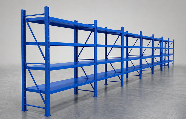 InhandKraft® Schwerlastregal-Set 14 lfm - 200 kg Fachlast - Blau