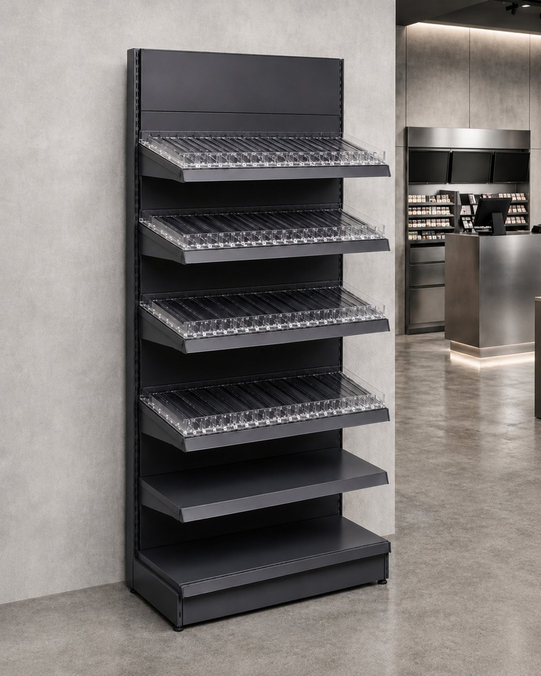 InhandKraft® Zigarettenregal für Kiosk &amp; Laden - Modul 90 cm - Anthrazit